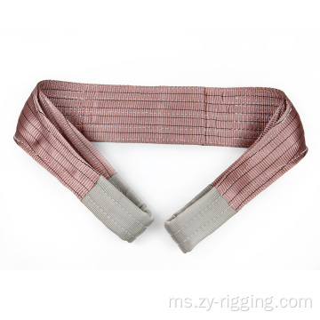 6T poliester double eye mengangkat sling webbing rata